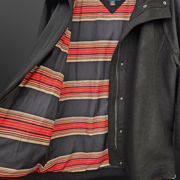 Vintage Pendleton Black Coat Womens XL Wool Blend Mid Length Water Resistant - Picture 4 of 12